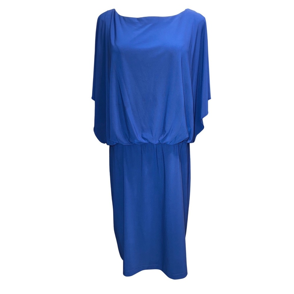 Ronni Nicole Cobalt Blue Cold Shoulder Blouson Sheath Dress Womens 16‎ NEW